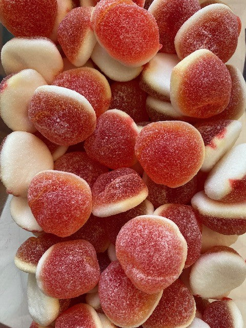 Réf DA 15 - Bonbon en forme de Cœur de Pêche gélifié, sans Gluten, Bonbon Halal - Sachet de 100 gr.