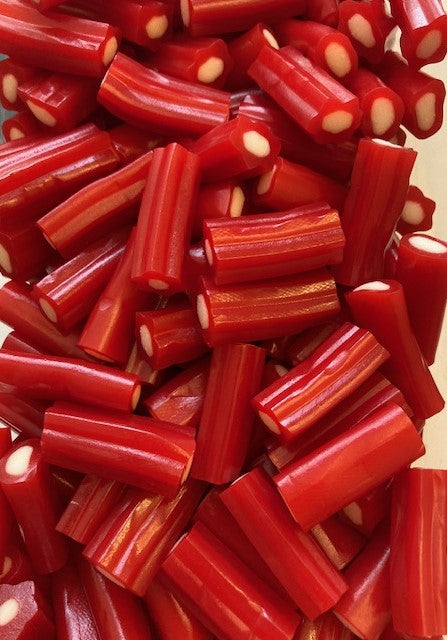 Réf DA 25 - Bonbon en forme de mini Câble gout Fraise, Bonbon Halal - Sachet de 100 gr.