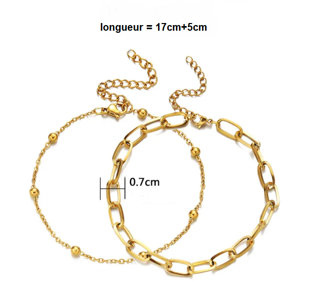 Bracelet JANE double chaine REF:264BRCN2309