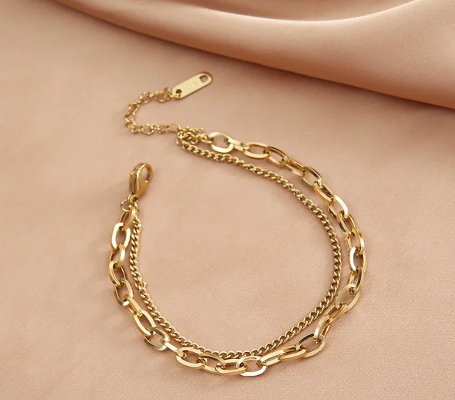 Bracelet JANET double chaine REF:265BRCN2309