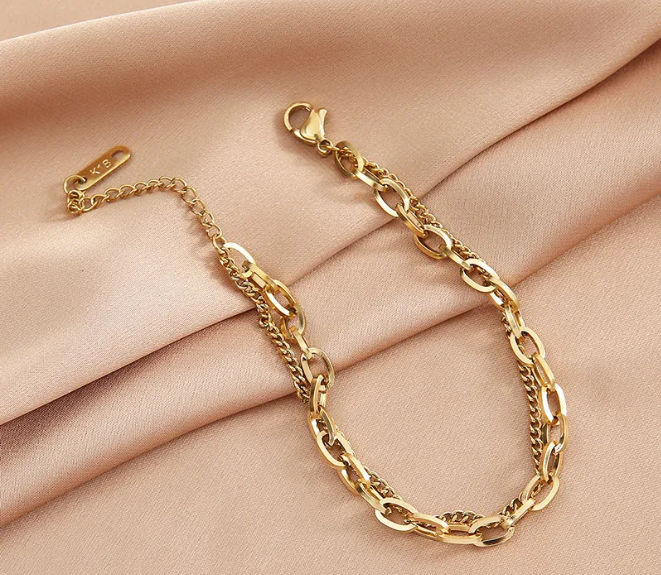 Bracelet JANET double chaine REF:265BRCN2309
