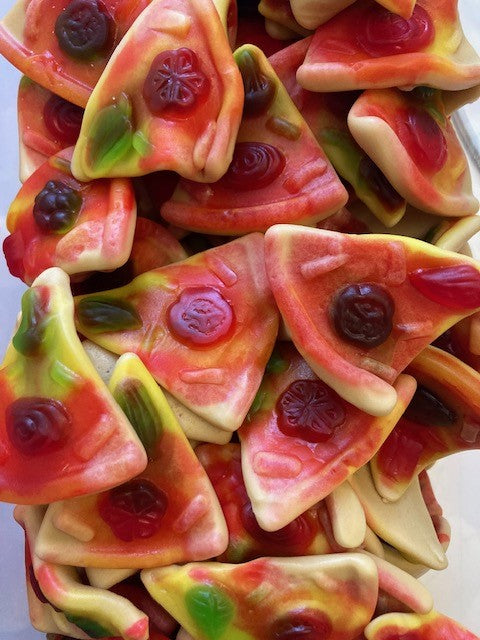 Réf DA 30 - Bonbon en forme de Pizza gélifié sans Gluten, Bonbon Halal - Sachet de 100 gr.