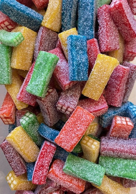 Réf DA 32 - Bonbon aux fruits en forme de Brique acidulé, Bonbon Halal - Sachet de 100 gr.