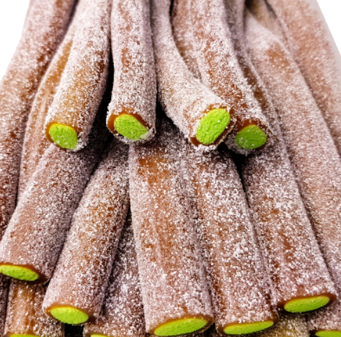 Réf DA 34 - Bonbon aux fruits en forme de câble gout Cola acide, Bonbon Halal - Sachet de 3 pièces, Longueur environ 24 cm, poids environ 180 gr.