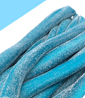 Réf DA 38 - Bonbon aux fruits en forme de câble gout Framboise acide, Bonbon Halal sachet de 3 pièces, Longueur environ 24 cm, poids environ 180 gr.