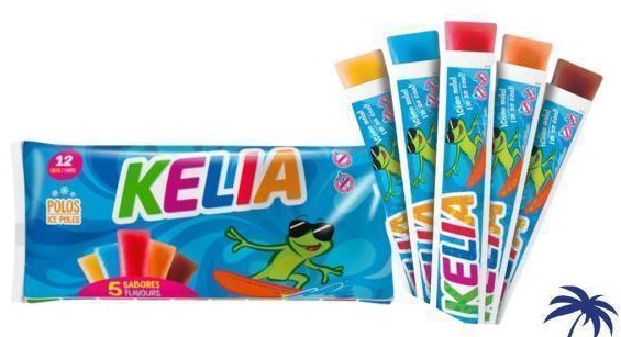 Réf DA 39 – 12 Bâtonnets de 45 Ml à glacer gout Citron, Framboise, Fraise, Orange et Cola sans gluten, Bonbon Halal - Sachet de 12 pièces.