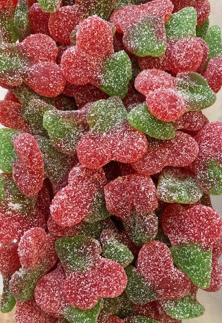 Réf DA 40 - Bonbon en forme de Cerise gélifié, sans Gluten très ACIDE, Bonbon Halal - Sachet de 100 gr.