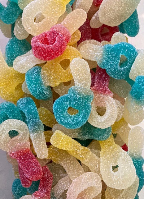 Réf DA 47 - Bonbon gélifiés en forme de Tétines, sans Gluten acidulé, Bonbon Halal - Sachet de 100 gr.