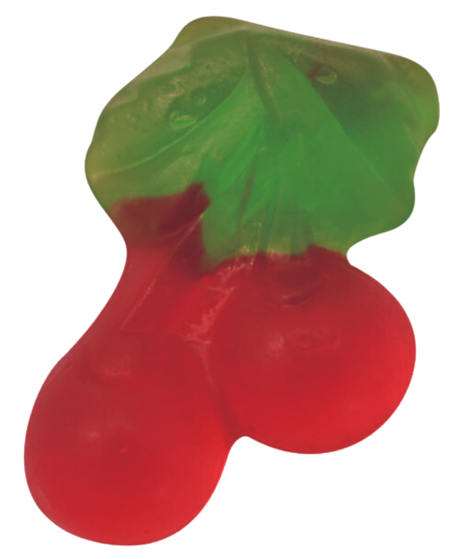 Réf DA 4 - Bonbon en forme de Cerise gélifié, sans Gluten, Bonbon Halal - Sachet de 100 gr.