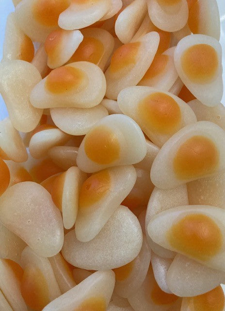 Réf DA 52 - Bonbon Vegan en forme d’œufs aux plats gélifiés, sans Gluten, Bonbon Halal - Sachet de 100 gr.