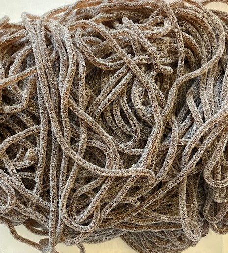Réf DA 62 - Bonbon en forme de Spaghettis gout Cola, Bonbon Halal - Sachet de 100 gr.
