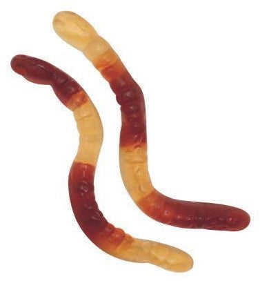 Réf DA 7 - Bonbon en forme de Vers de Terre gout cola gélifié, sans Gluten, Bonbon Halal - Sachet de 100 gr.