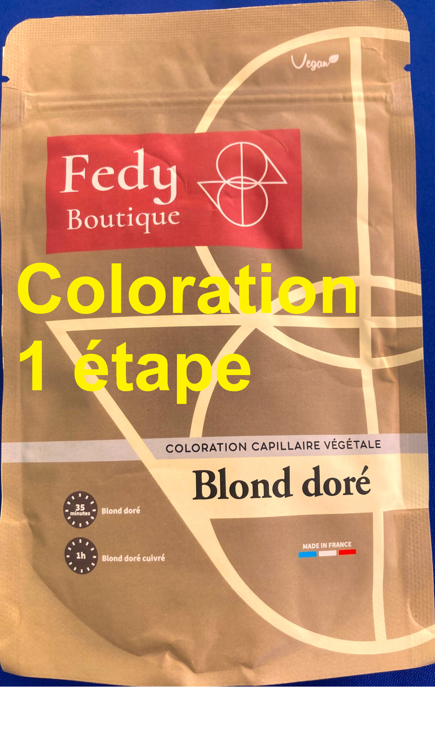 Coloration végétale BLOND DORE- Produit cosmétique - Sachet de 100 gr