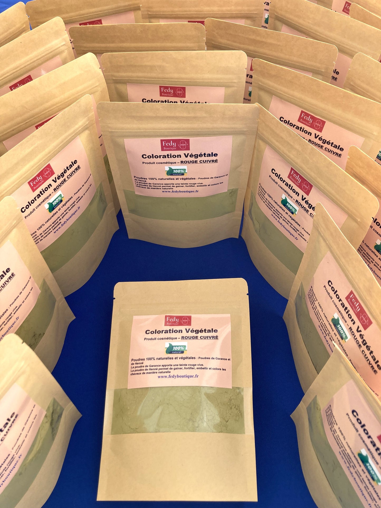 Coloration végétale Rouge Cuivré – Produit cosmétique - Poudre de soin capillaire - Sachet de 100 gr