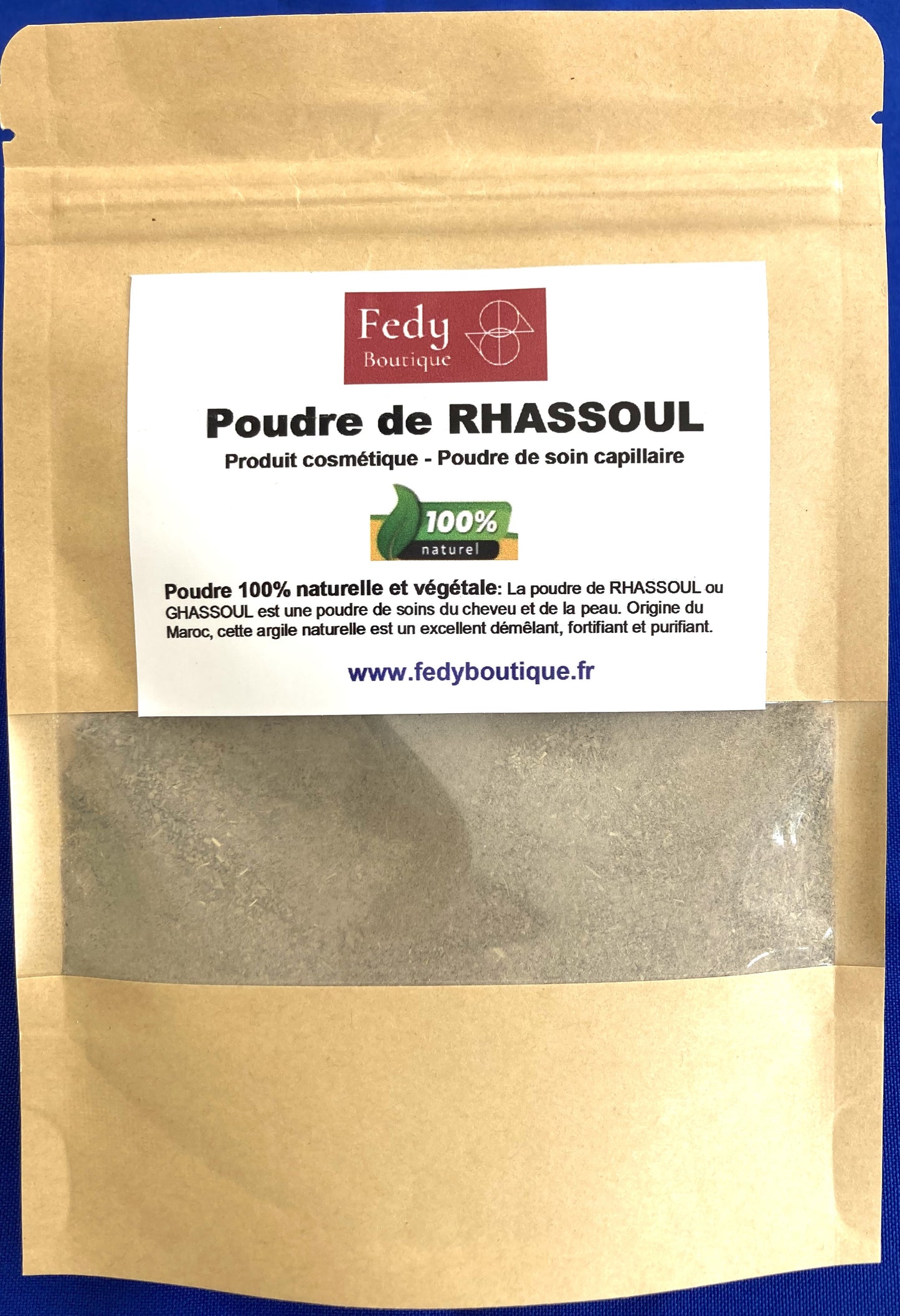 RHASSOUL DU MAROC - Produit cosmétique - Sachet Zip de 100 gr
