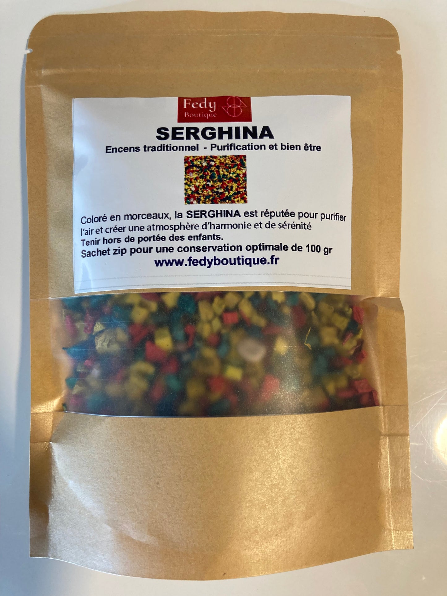 SERGHINA, produit cosmétique, Encens traditionnel, Sachet de 100 gr