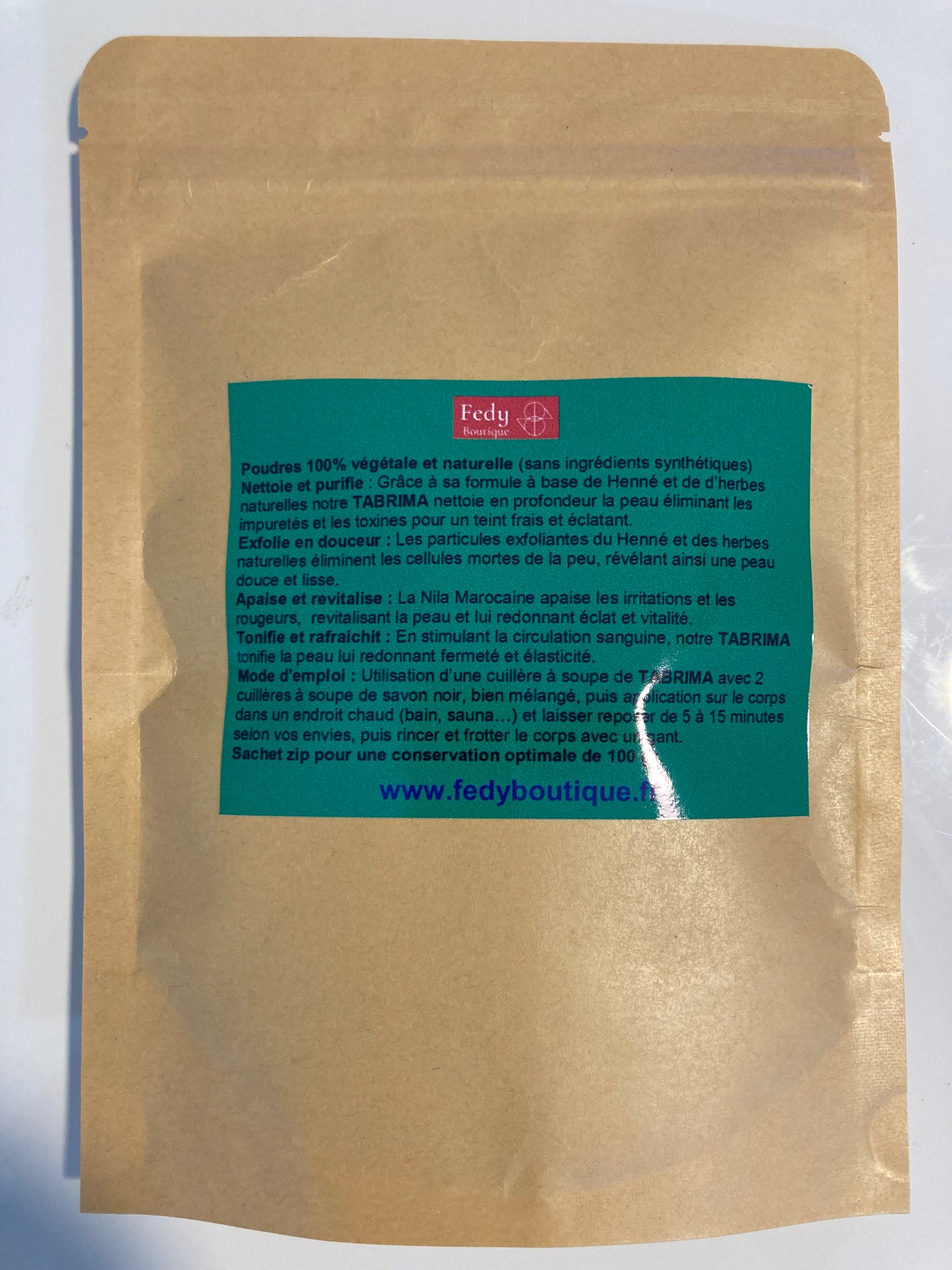TABRIMA MAROCAINE, produit cosmétique, Gommage Hammam, Sachet de 100 gr