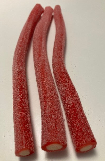 Réf DA 36 - Bonbon aux fruits en forme de câble gout Fraise acide, Bonbon Halal sachet de 3 pièces, Longueur environ 24 cm, poids environ 180 gr.