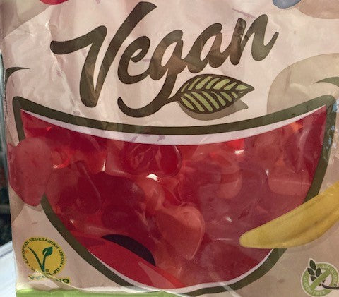 Réf DA 54 - Bonbon Vegan en forme de Cœur Rouge et Rose gélifiés, sans Gluten, Bonbon Halal - Sachet de 100 gr.