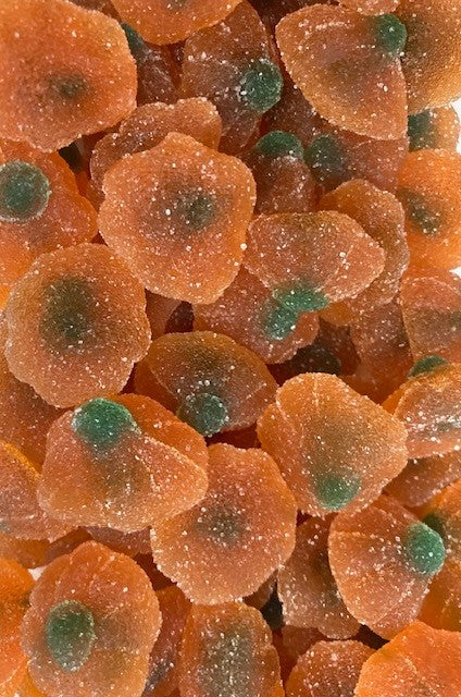 Réf DU 71 - Bonbon en forme Mandarine gout Mandarine gélifiés, sans Gluten, sucrées, Bonbon Halal - Sachet de 100 gr.
