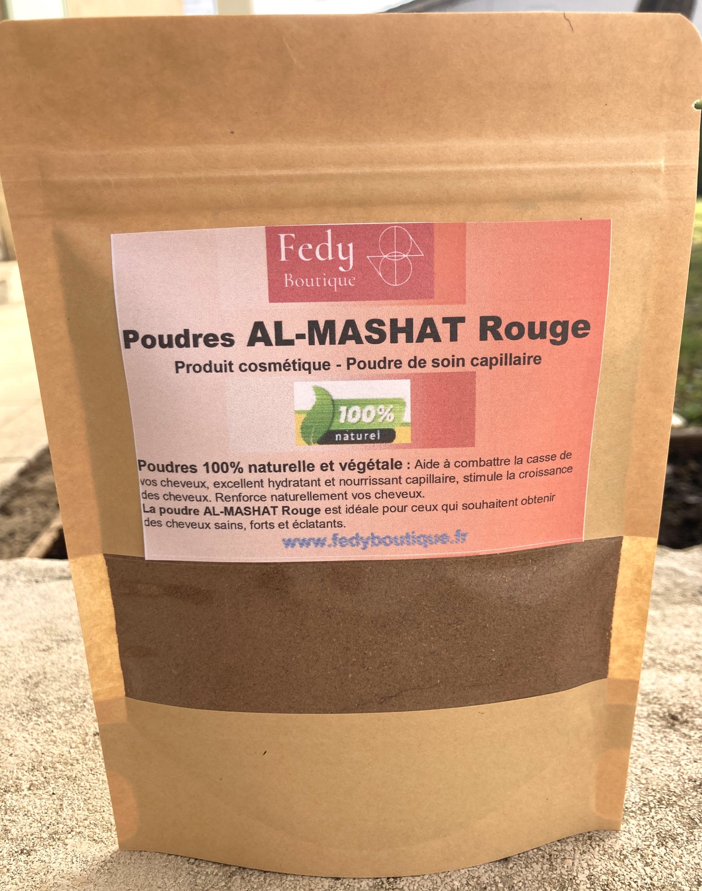 Poudre AL-MASHAT Rouge - Produit cosmétique - Sachet ZIP de 100 gr