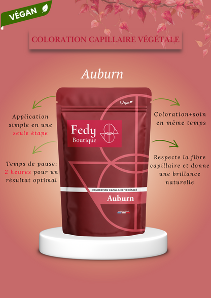 Coloration végétale AUBURN - Produit cosmétique - Sachet de 100 gr