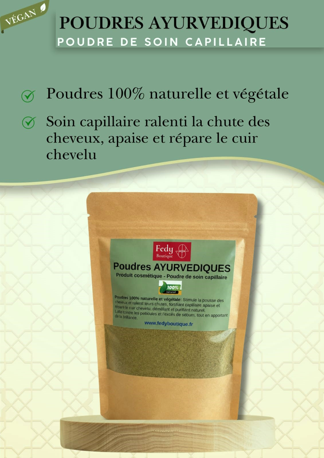 Poudres Ayurvédiques - Produit cosmétique - Sachet de 100 gr