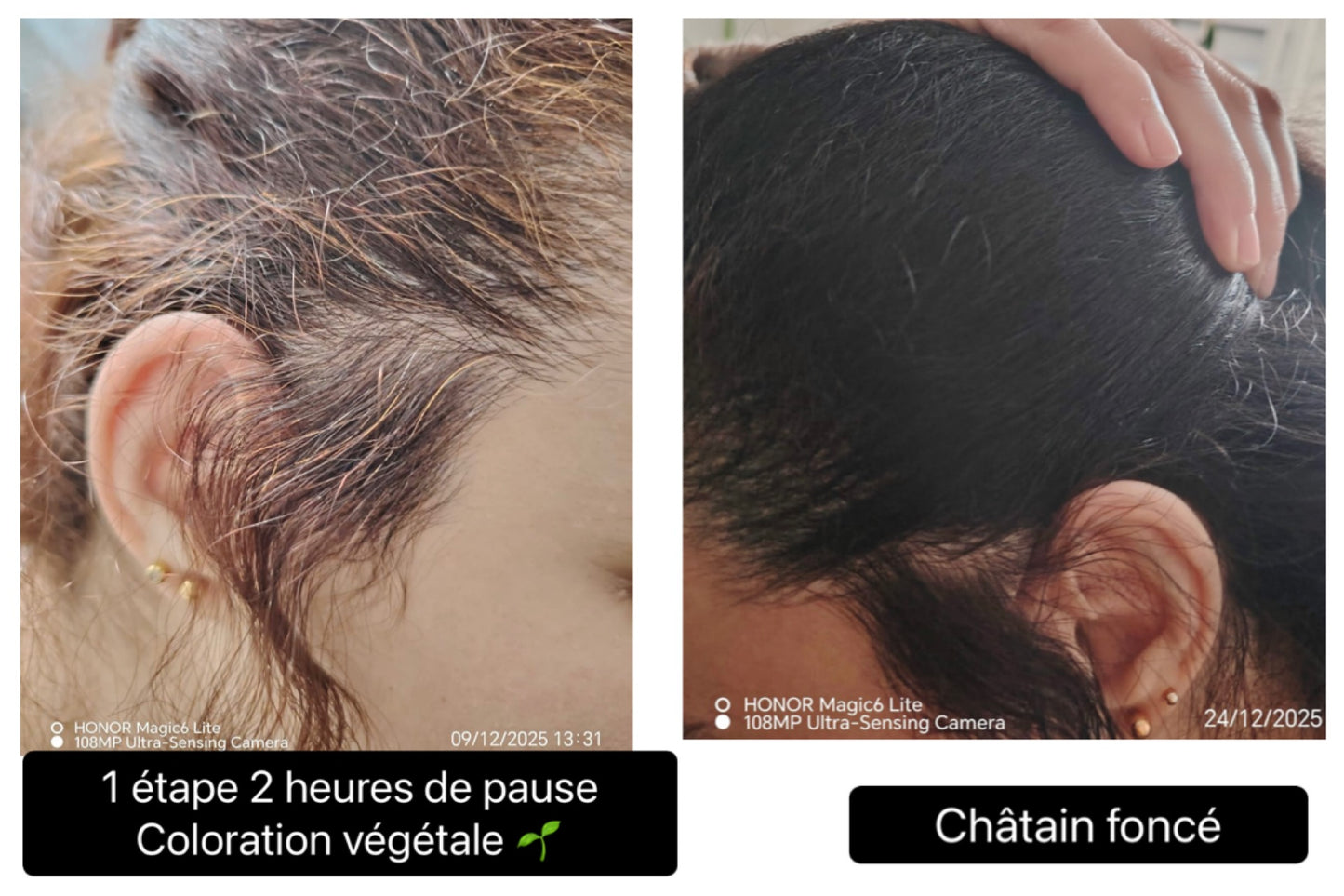 Coloration végétale CHATAIN FONCE - Produit cosmétique - Sachet de 100 gr