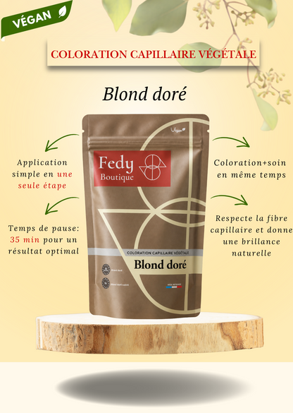 Coloration végétale BLOND DORE- Produit cosmétique - Sachet de 100 gr