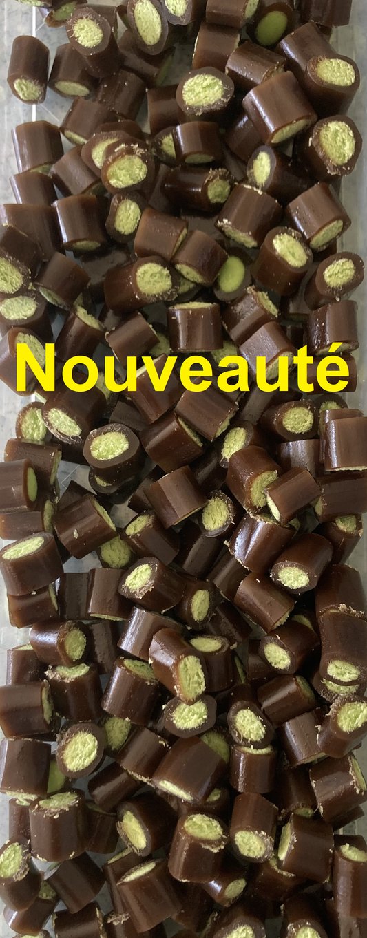 Réf DA 96 - Bonbon aux fruits en forme de Bouchée de Mini Câble gout Cola, Bonbon Halal - Sachet de 100 gr.