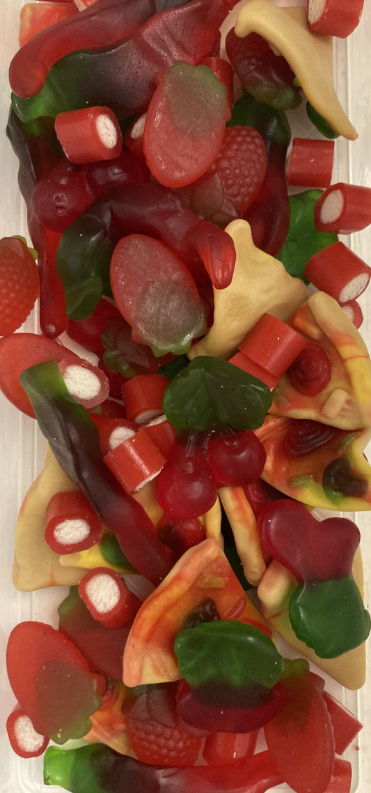 Réf B4 88 – Box 4 – Bonbons Coloris Rouge, piquants, formes et gout différents, Bonbon Halal sachet de 500 g