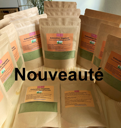 Coloration végétale Chatain Naturel – Produit cosmétique - Poudre de soin capillaire. Sachet de 100 gr