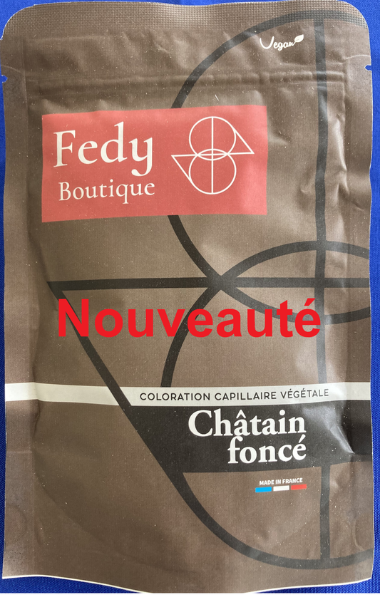 Coloration végétale CHATAIN FONCE - Produit cosmétique - Sachet de 100 gr