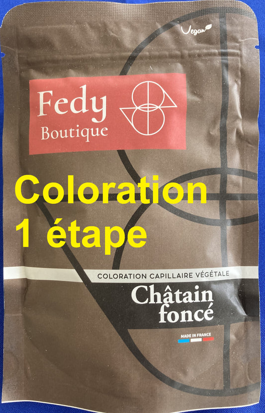 Coloration végétale CHATAIN FONCE - Produit cosmétique - Sachet de 100 gr