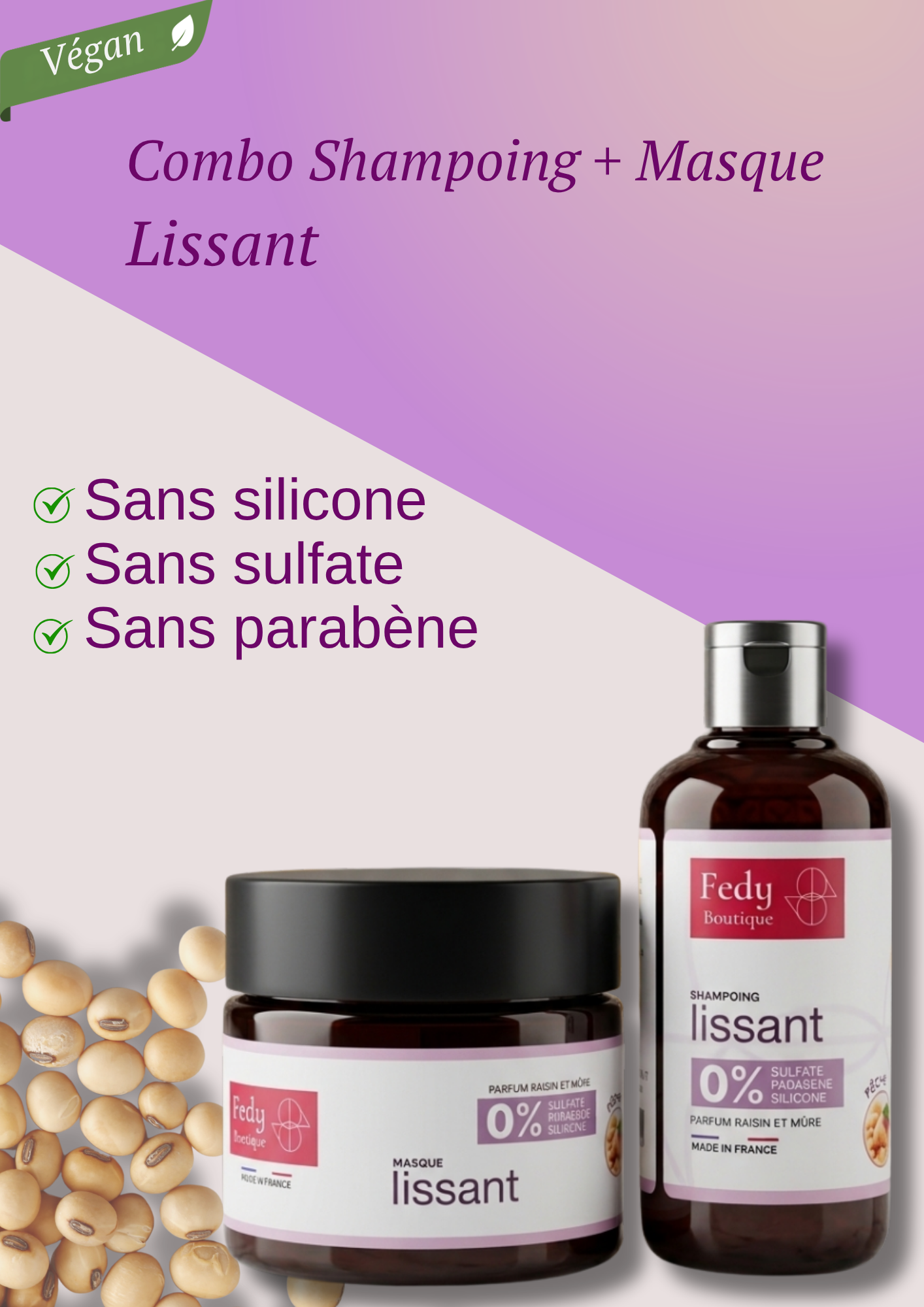 COMBO SHAMPOING+MASQUE Lissant, Produit cosmétique, 200 + 200 ml