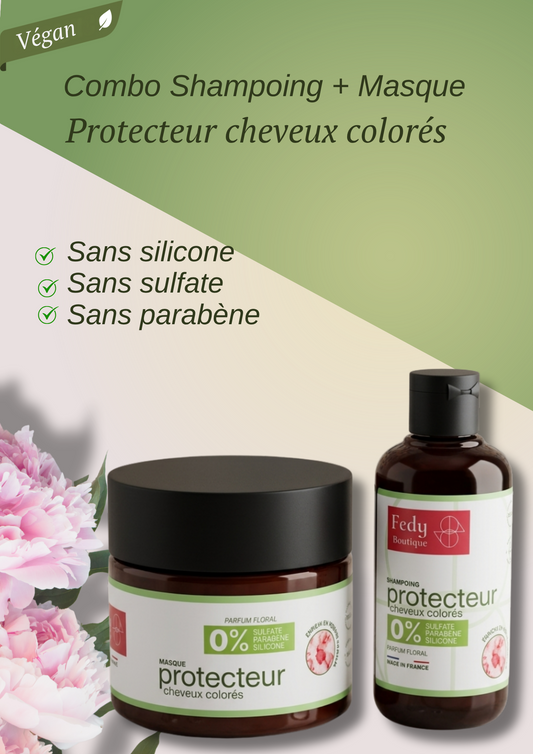 COMBO SHAMPOING+MASQUE Protecteur cheveux Colorés, Produit cosmétique, 200 + 200 ml