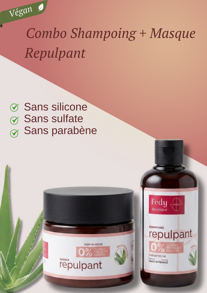 COMBO SHAMPOING+MASQUE Repulpant Acide Hyaluronique, Produit cosmétique, 200 + 200 ml