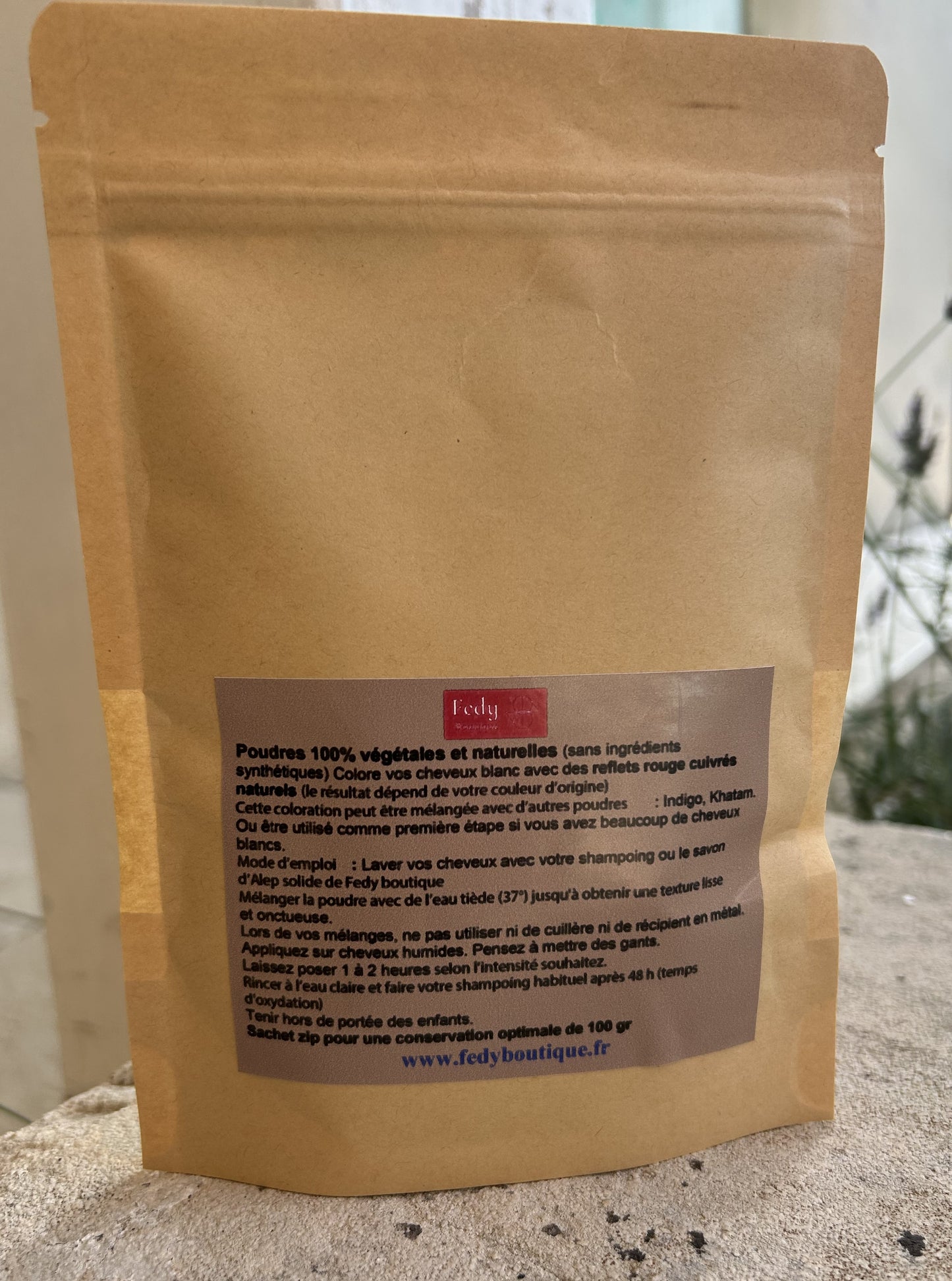 Coloration végétale Rouge Cuivré – Produit cosmétique - Poudre de soin capillaire - Sachet de 100 gr