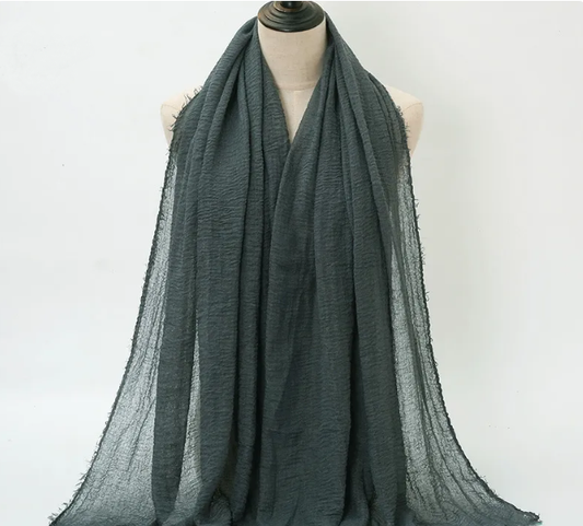 SAFIA Foulard gris bleu, vêtement traditionnel REF:SAFIA 17 - Promo