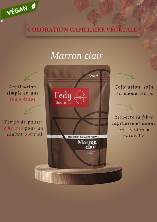 Coloration végétale MARRON CLAIR- Produit cosmétique - Sachet de 100 gr