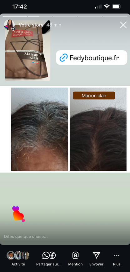 Coloration végétale MARRON CLAIR- Produit cosmétique - Sachet de 100 gr La