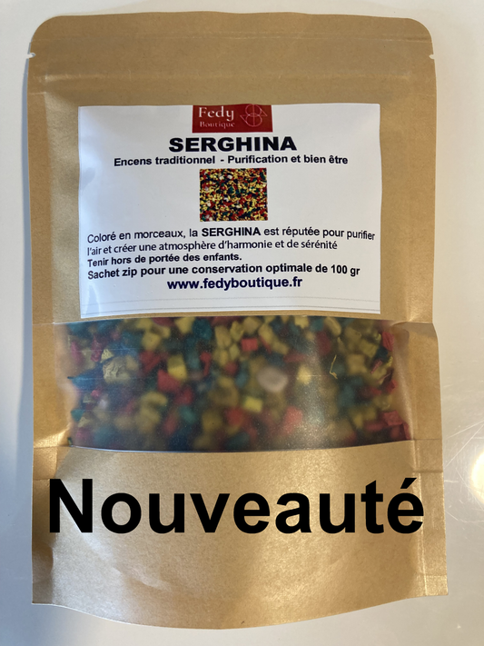 SERGHINA, produit cosmétique, Encens traditionnel, Sachet de 100 gr