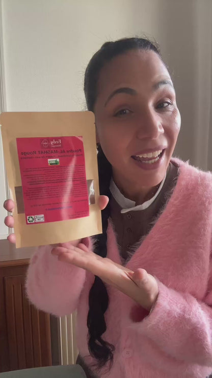 Poudre AL-MASHAT Rouge - Produit cosmétique - Sachet ZIP de 100 gr